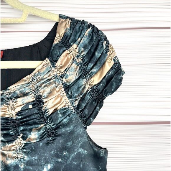 Vivienne Tam Silk Knee-Length Dress Retro Style Smocked Neck Line size 2 - Picture 8 of 14